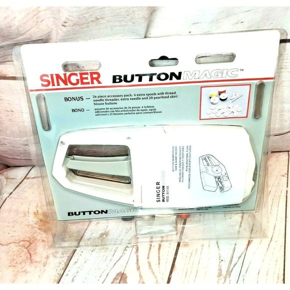 Handheld Singer Button Magic B110X-CS 2 And 4 Hole Maker Attaches Buttons - Picture 1 of 10
